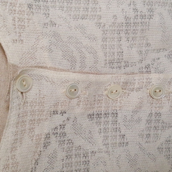 PENNYBLACK Cotton Linen Blend Knit Long Sleeve Top, Ivory, Made in Italy Size 8 - Picture 3 of 10